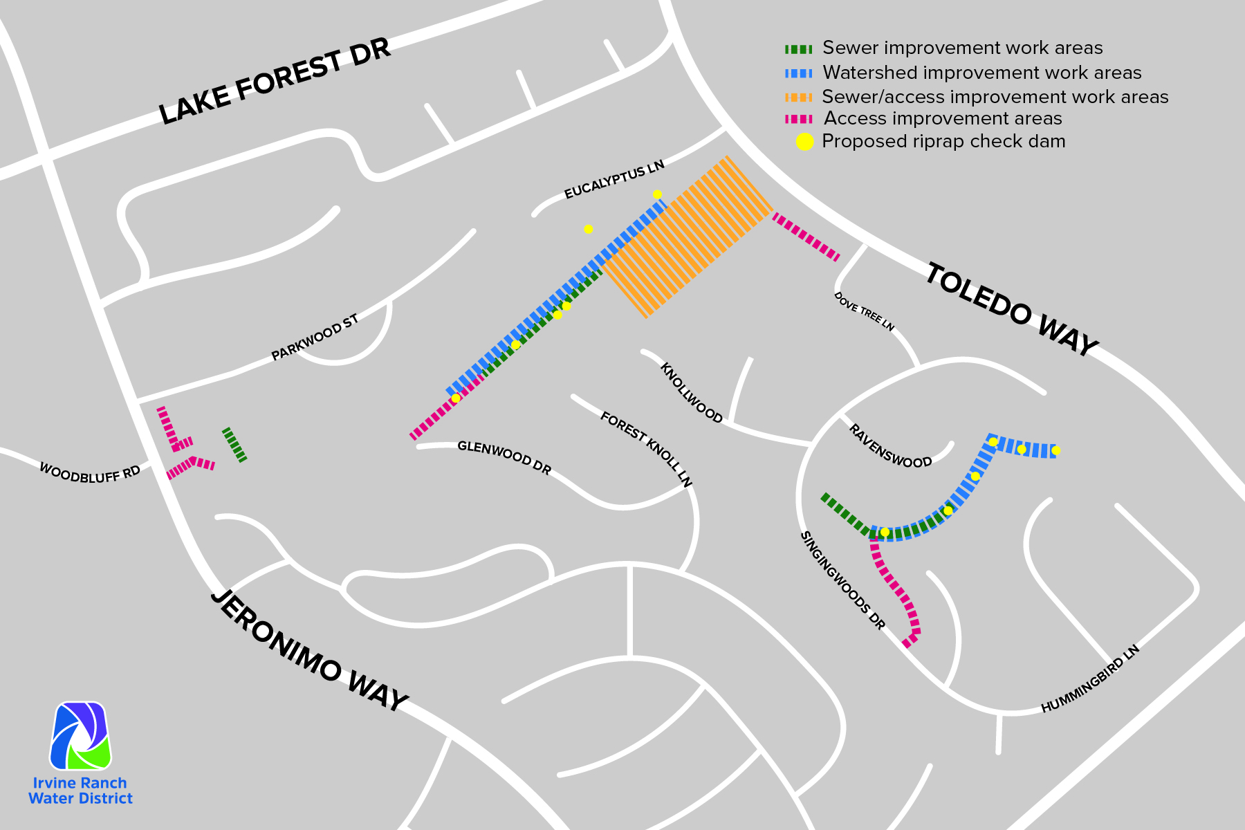 Lake Forest Woods Sewer Improvement Project Map Logo